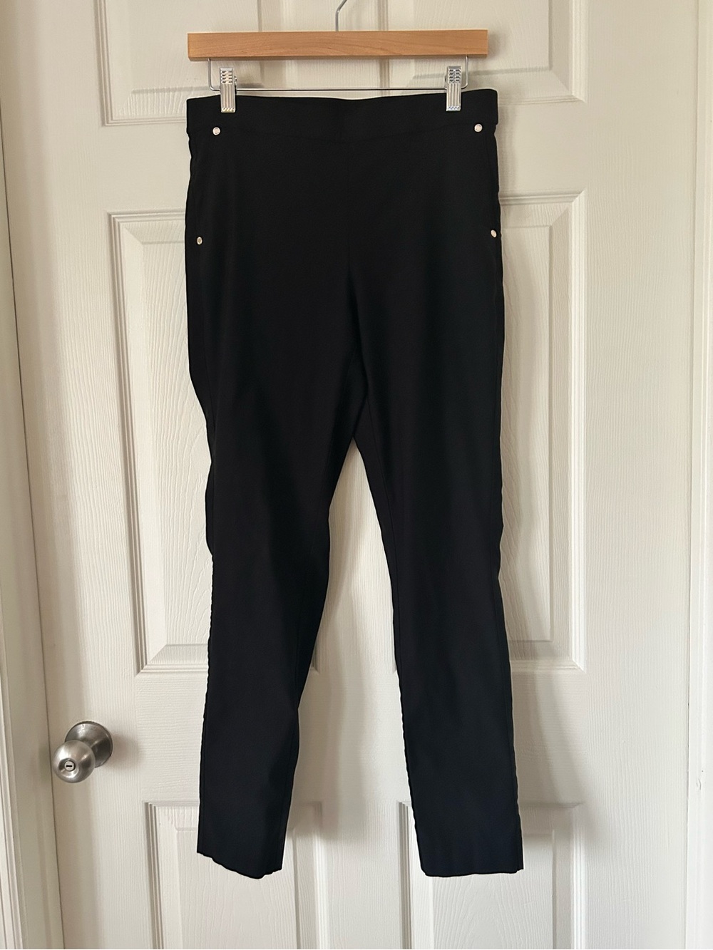 Anne Klein Black Skinny Stretch Ankle Work Pants Approx Small-Medium